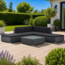6 Piece Garden Lounge Set in Black