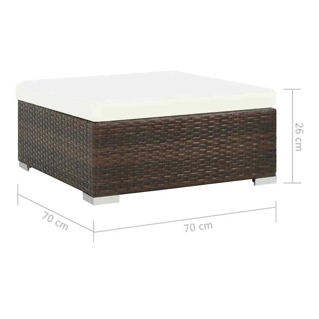 Garden Lounge Set Brown 6 Piece Outdoor Furniture Poly Rattan Sofa with Cushions