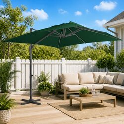Green Cantilever Garden Parasol 400x300 cm