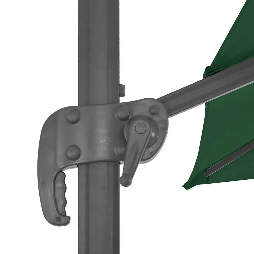 Cantilever Garden Parasol Green 400x300 cm UV Protective Polyester Cover 360-Degree Rotating Centre Pole