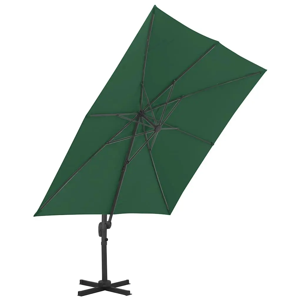 Cantilever Garden Parasol Green 400x300 cm UV Protective Polyester Cover 360-Degree Rotating Centre Pole
