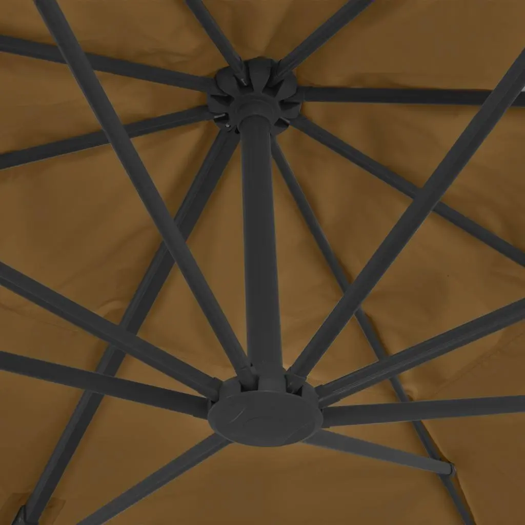 Cantilever Garden Parasol Taupe 400x300cm Outdoor Hanging Sunshade UV Protection