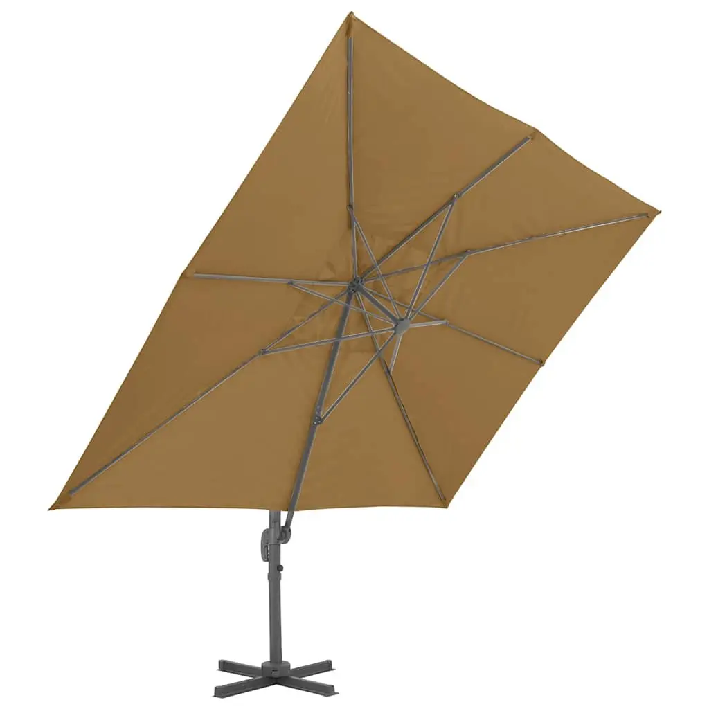 Cantilever Garden Parasol Taupe 400x300cm Outdoor Hanging Sunshade UV Protection