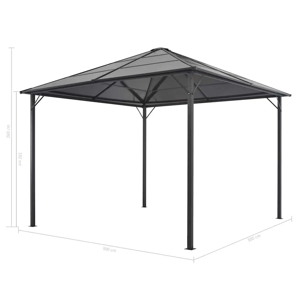 Outdoor Gazebo Black 3x3 m Aluminium Canopy with Curtains and Removable Sidewalls