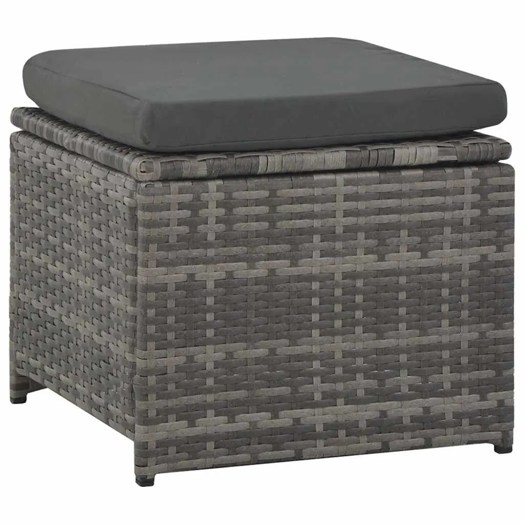 Garden Lounge Set Grey 6 Piece Weather-Resistant PE Rattan Outdoor Furniture with Cushions