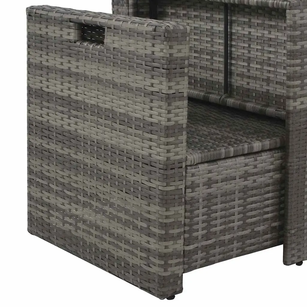 Garden Lounge Set Grey 6 Piece Weather-Resistant PE Rattan Outdoor Furniture with Cushions