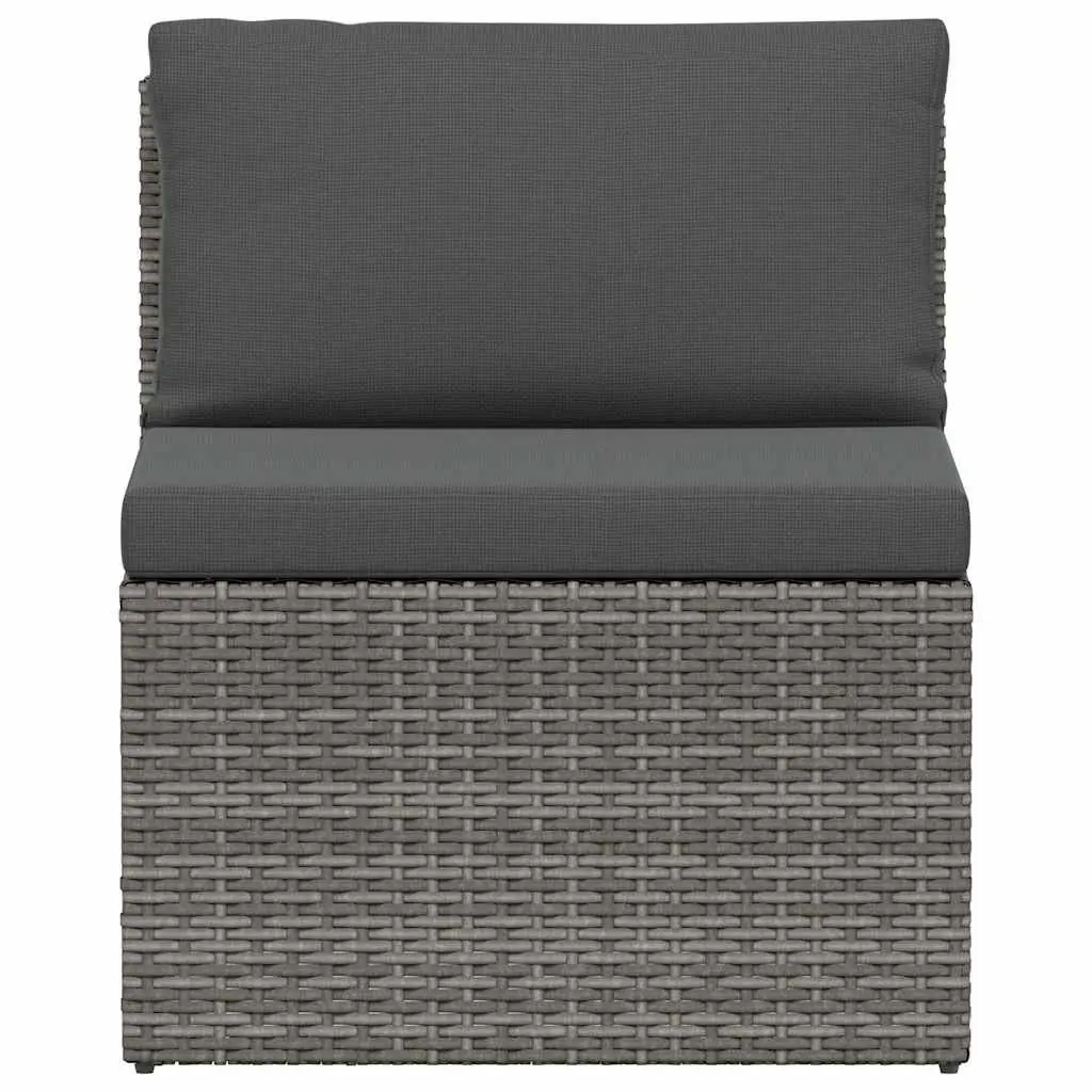 4 Piece Garden Lounge Sofa Set Grey Weather-Resistant PE Rattan Cushions