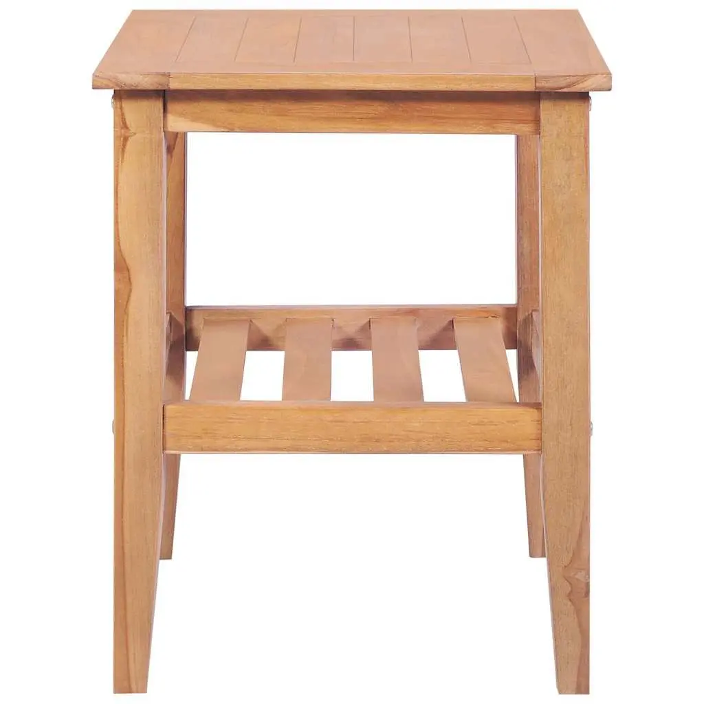 Coffee Table Brown 40x40x50 cm Square Teak Wood Indoor Outdoor Accent Side Table