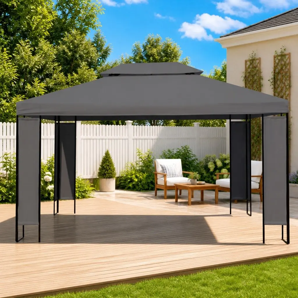 Gazebo Canopy Anthracite 300x400 cm Vented Roof Outdoor Shade Structure