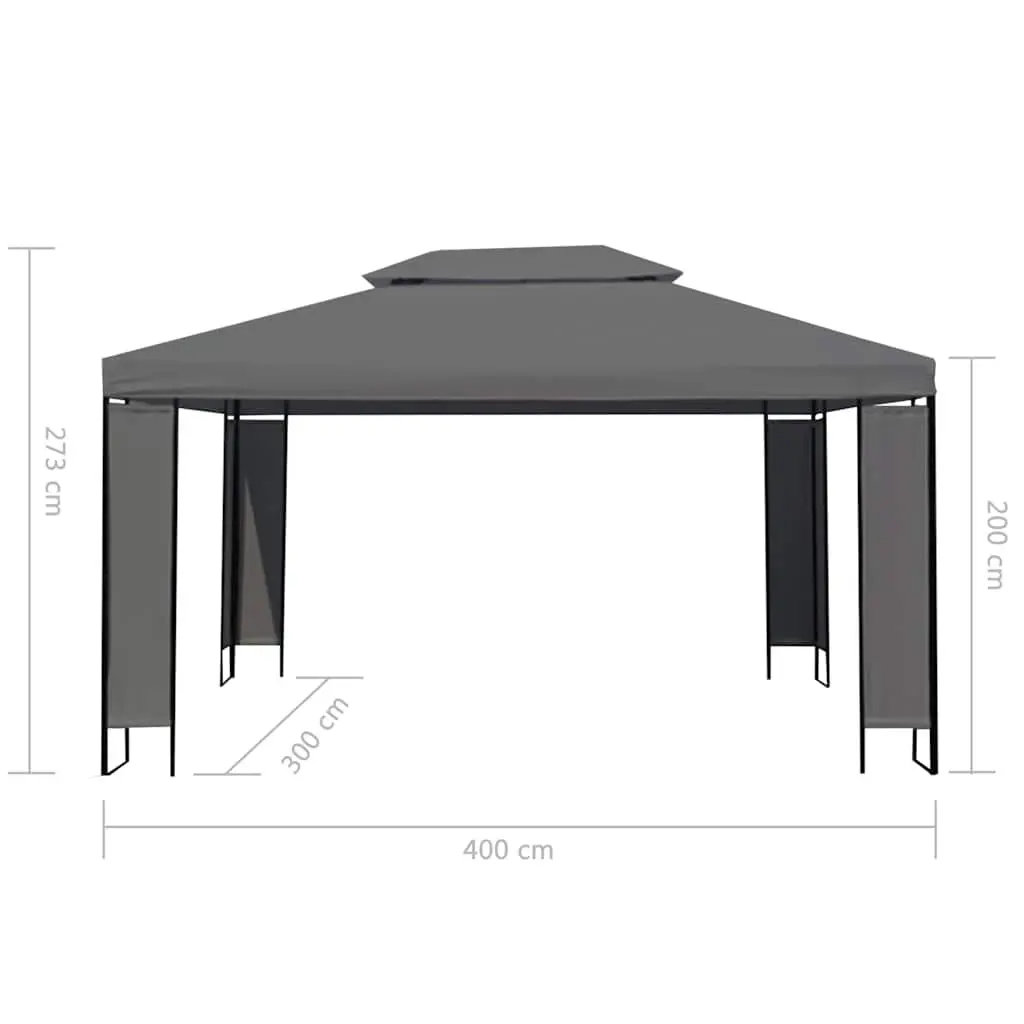 Gazebo Canopy Anthracite 300x400 cm Vented Roof Outdoor Shade Structure