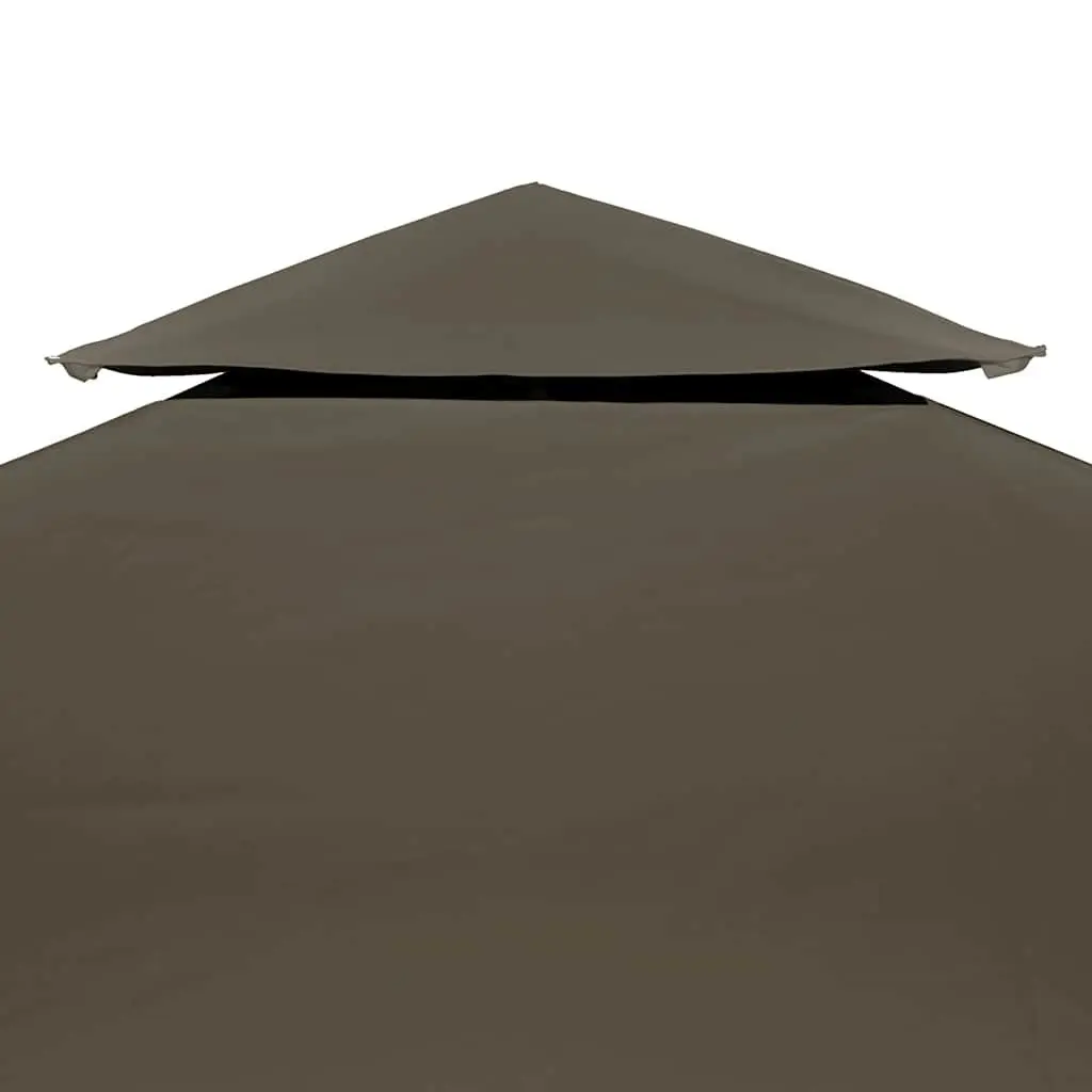 2-Tier Gazebo Top Cover Taupe 3x3 m Water-Resistant Polyester Fabric