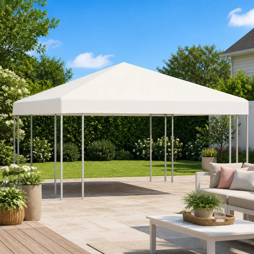 Gazebo Top Cover White 3x3m Water-resistant Polyester Canopy for Outdoor Garden Patio Roof