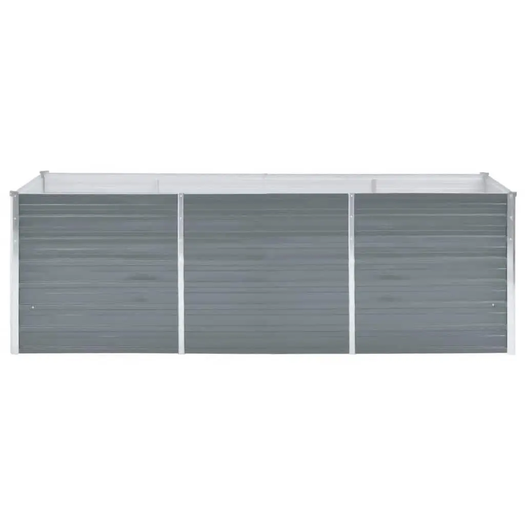 Raised Garden Bed Planter Box Grey 240 x 80 x 77 cm Heavy-duty Galvanised Steel Weather Resistant