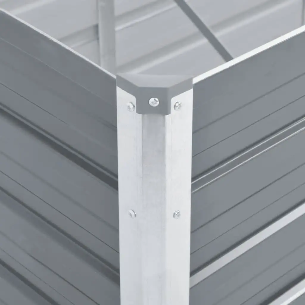 Raised Garden Bed Planter Box Grey 240 x 80 x 77 cm Heavy-duty Galvanised Steel Weather Resistant