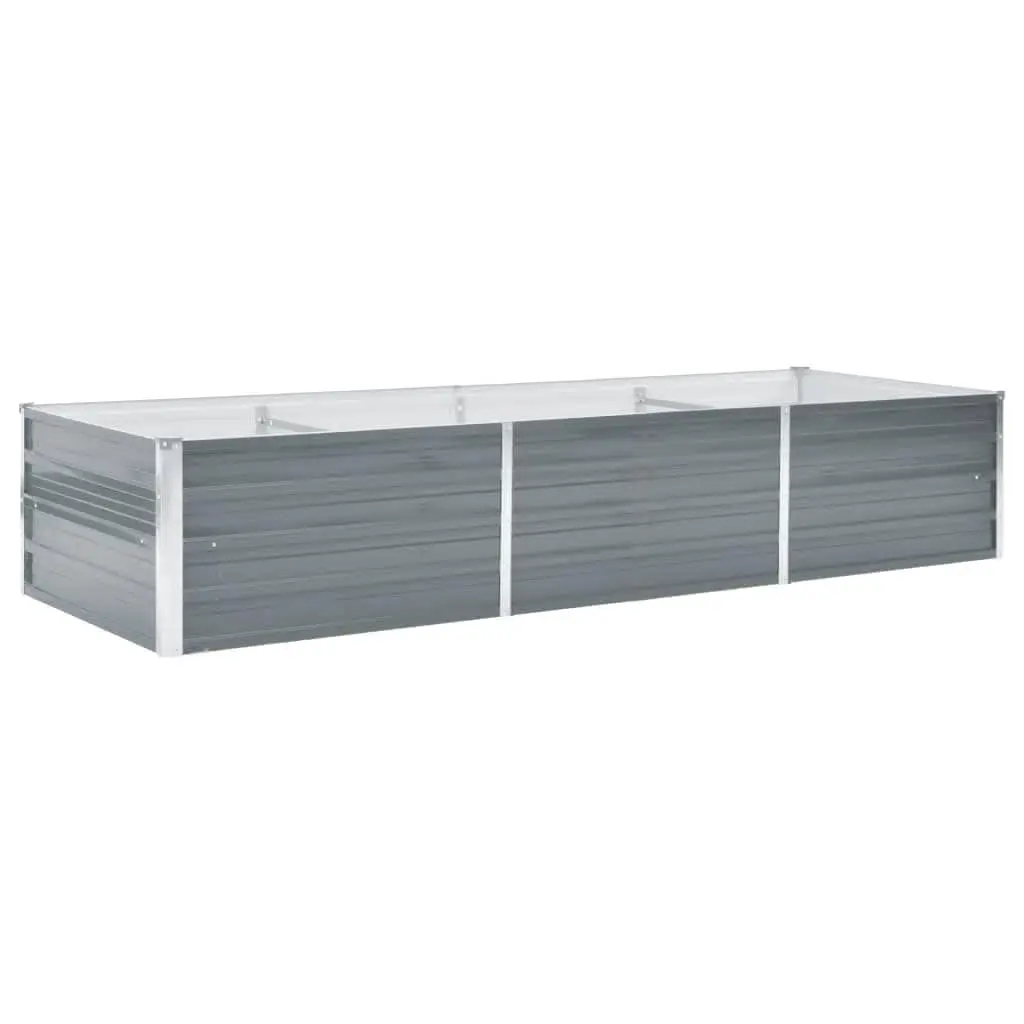 Garden Raised Bed Planter Box Grey 240 x 80 x 45 cm Heavy-duty Galvanised Steel Weather Resistant Outdoor Use