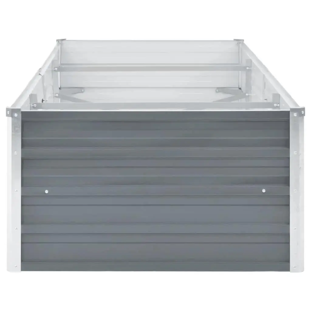 Garden Raised Bed Planter Box Grey 240 x 80 x 45 cm Heavy-duty Galvanised Steel Weather Resistant Outdoor Use