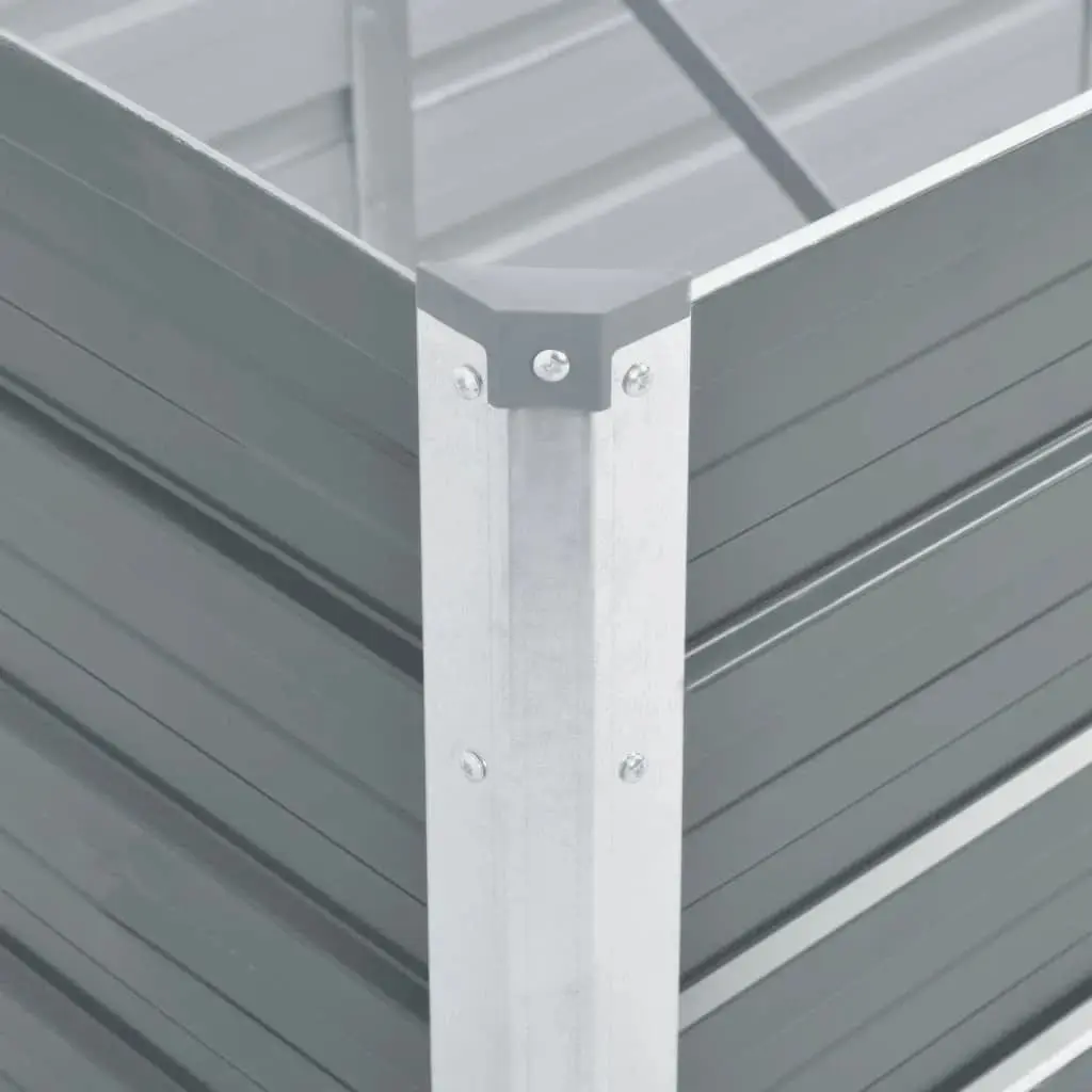Garden Raised Bed Planter Box Grey 240 x 80 x 45 cm Heavy-duty Galvanised Steel Weather Resistant Outdoor Use
