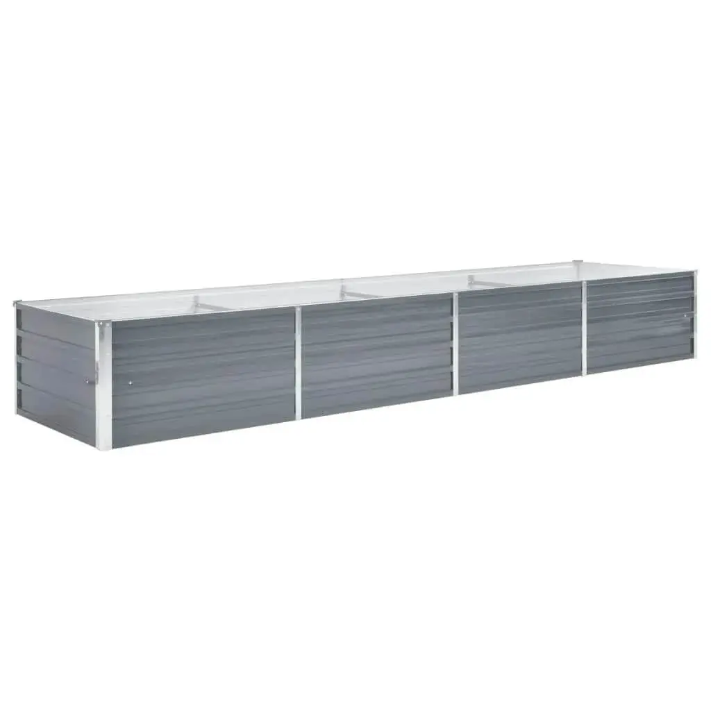 Raised Garden Bed Planter Box Grey 320x80x45cm Heavy-duty Galvanised Steel Construction