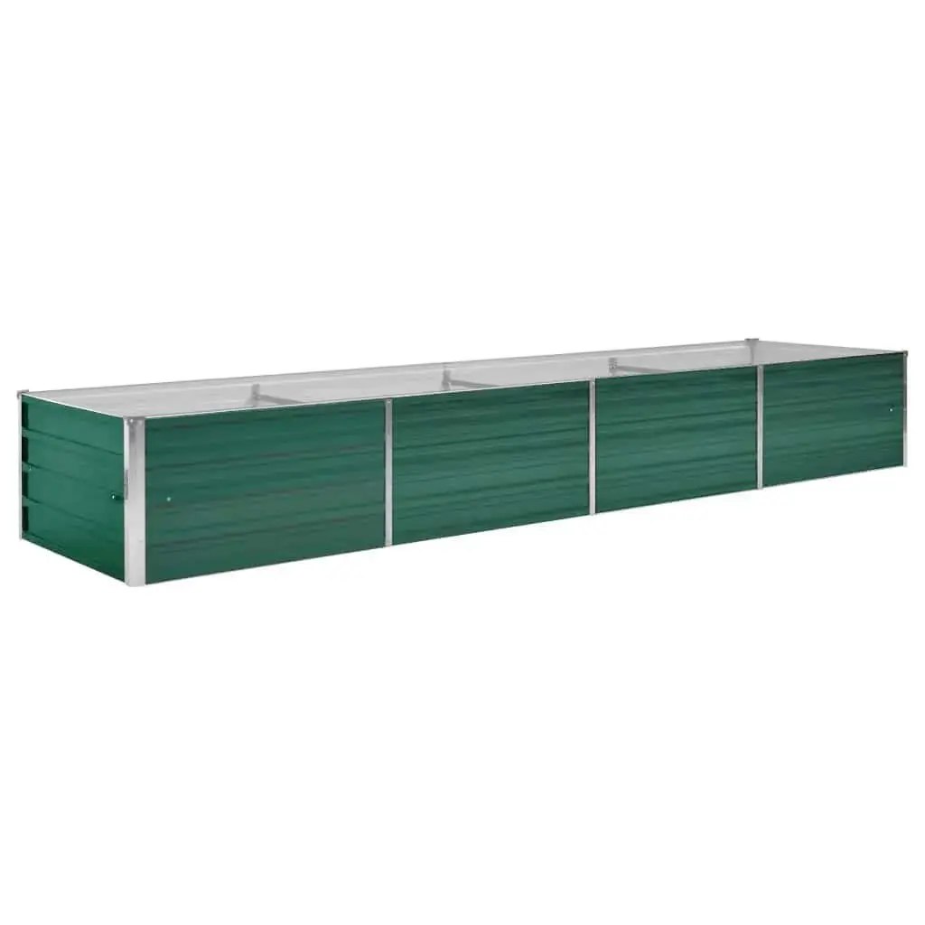 Raised Garden Bed Planter Box Green 320 x 80 x 45 cm Heavy-duty Galvanised Steel Weather Resistant for Vegetables Herbs Flowers