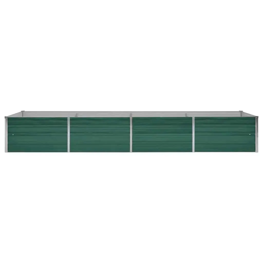 Raised Garden Bed Planter Box Green 320 x 80 x 45 cm Heavy-duty Galvanised Steel Weather Resistant for Vegetables Herbs Flowers