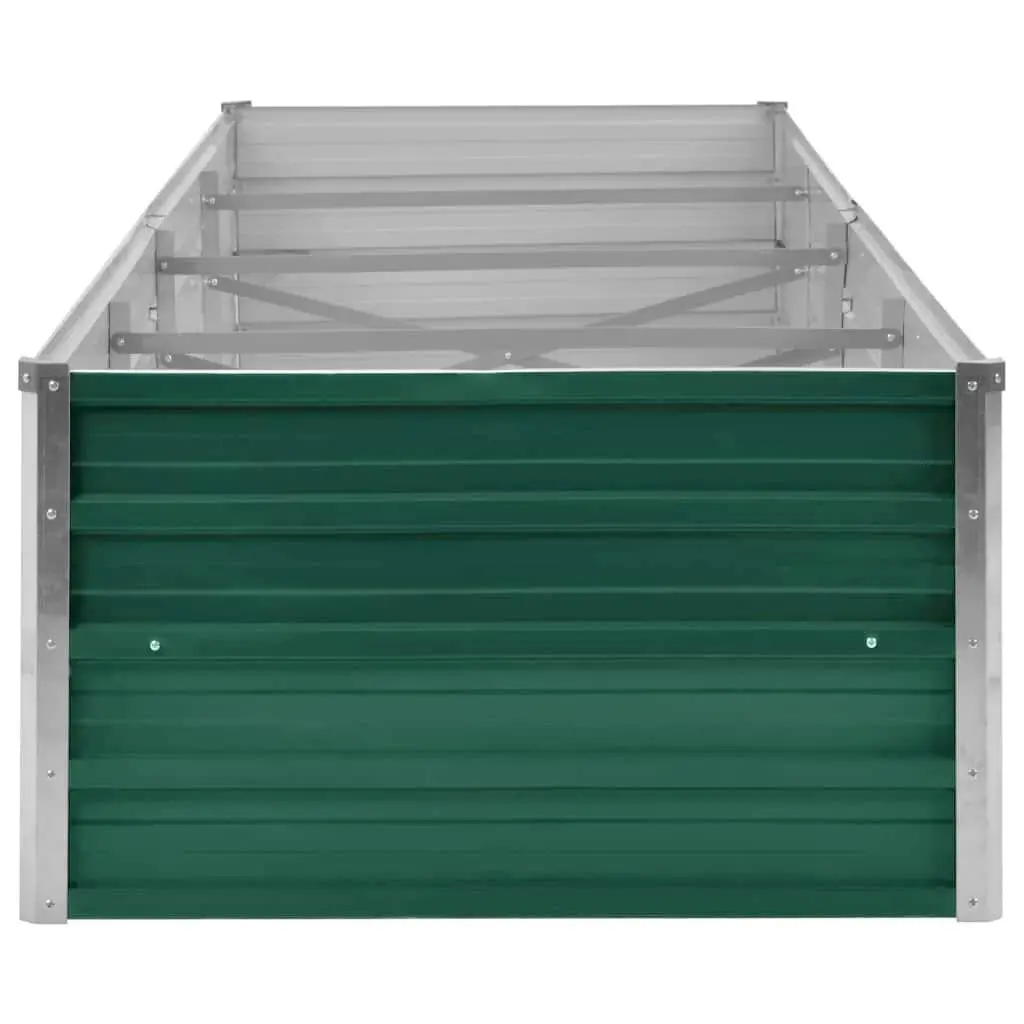 Raised Garden Bed Planter Box Green 320 x 80 x 45 cm Heavy-duty Galvanised Steel Weather Resistant for Vegetables Herbs Flowers