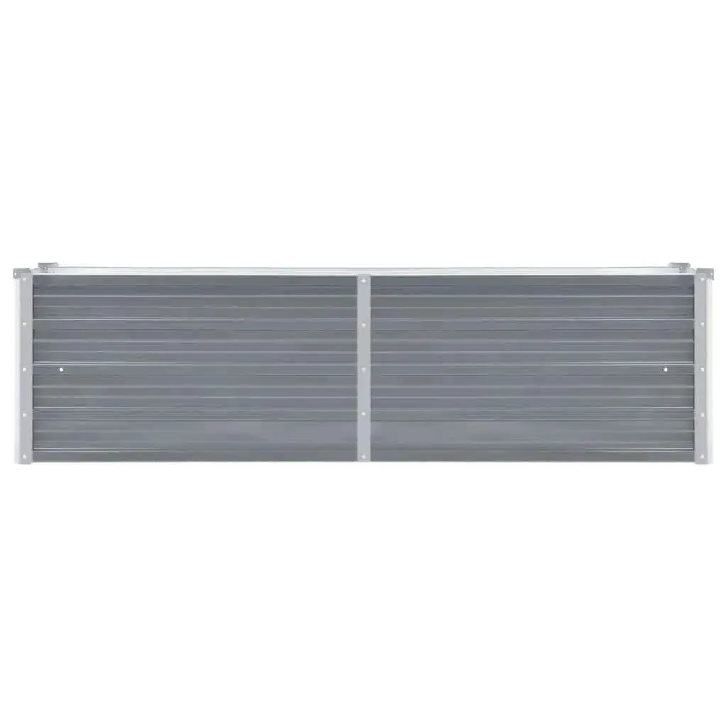 Raised Garden Bed Grey Galvanised Steel 160x40x45cm Outdoor Planter Box