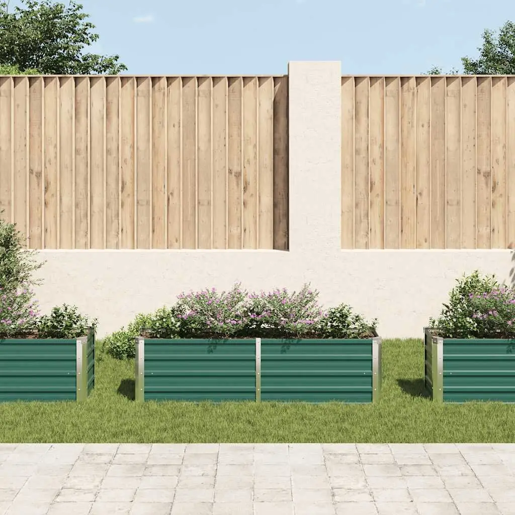 Raised Garden Bed Planter Box Green 160 x 40 x 45 cm Heavy-duty Galvanised Steel Weather Resistant Outdoor Use