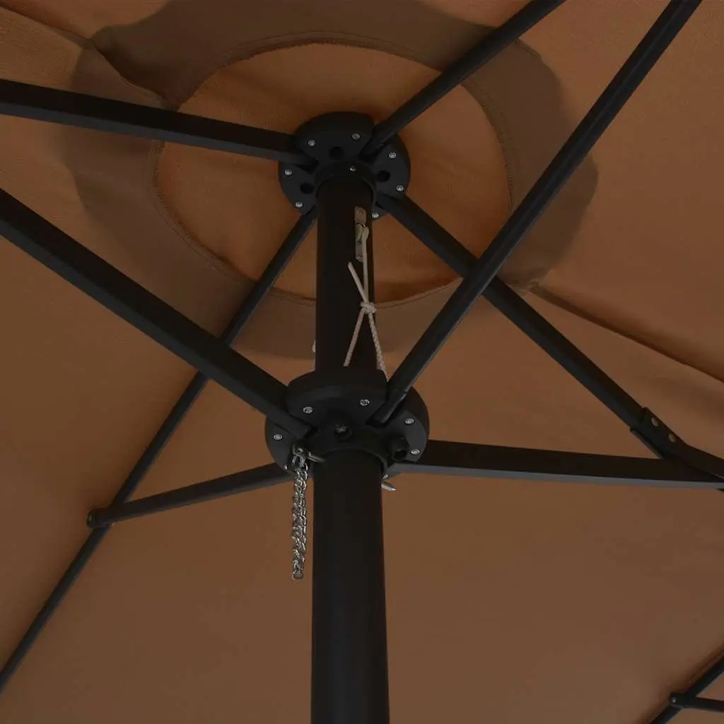 Garden Parasol Taupe 460x270 cm Double-top UV Protective with Aluminium Pole Crank