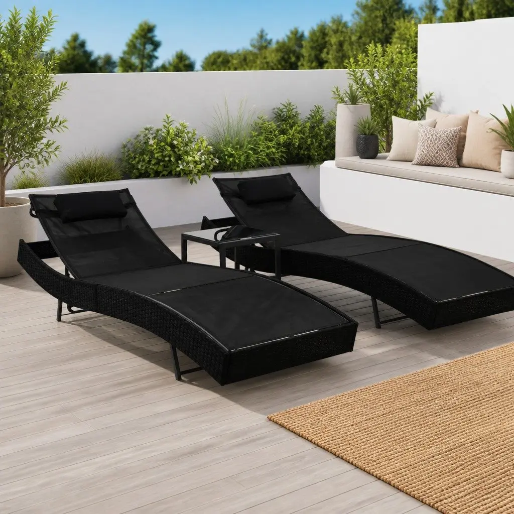 Sun Loungers Set for Outdoor Use
