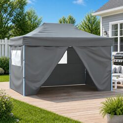 Compact 3x4.5m Pop-Up Tent with Side Walls