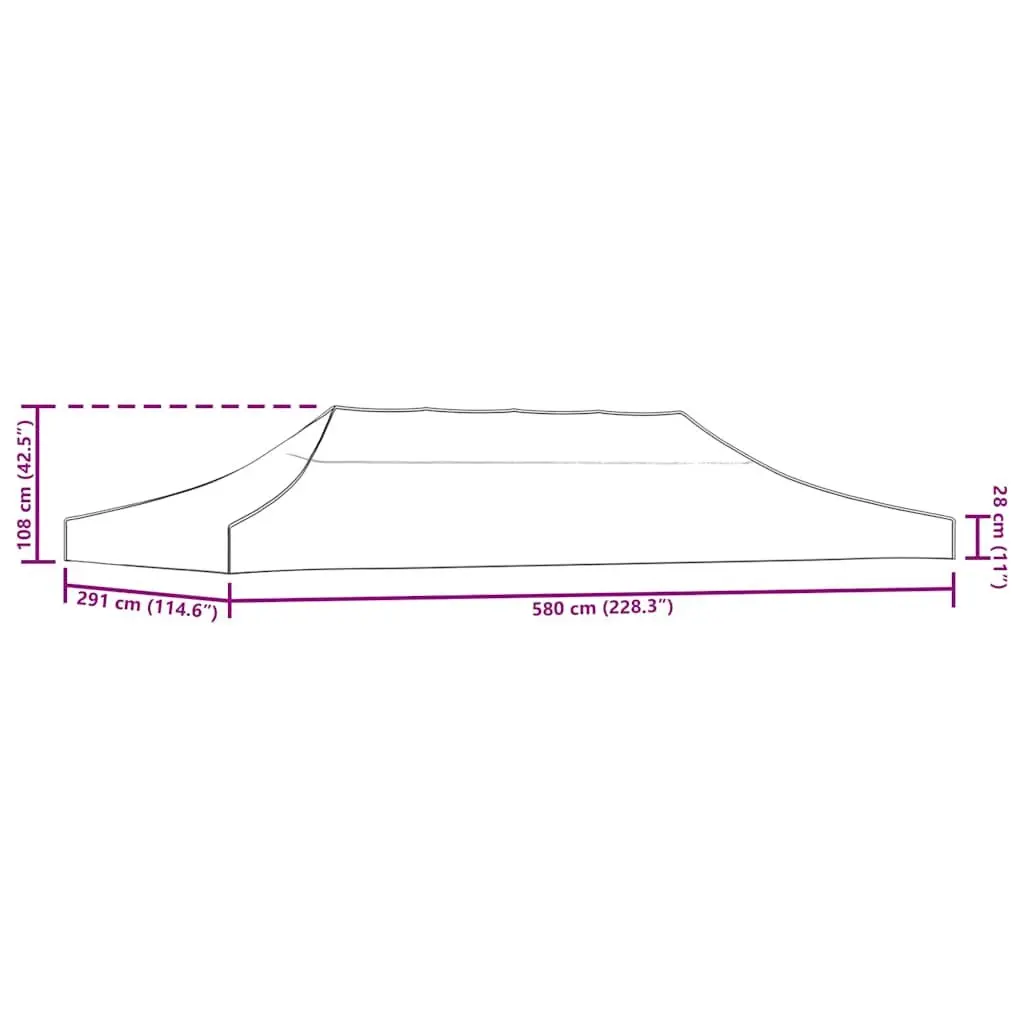 Party Tent Roof Blue 3x6 m UV and Weather Resistant Replacement Canopy Top Cover