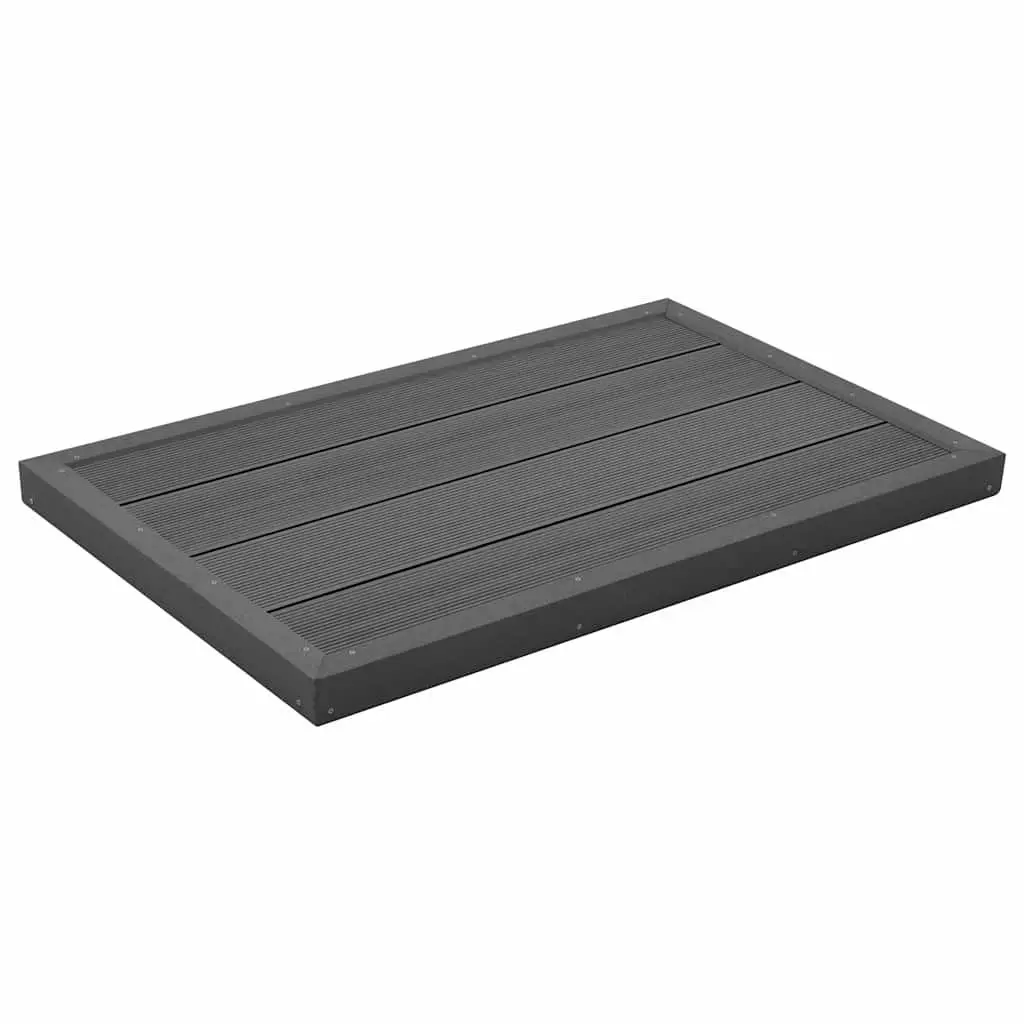 WPC Floor Element Grey Non-slip Outdoor Base for Solar Shower and Pool Ladder