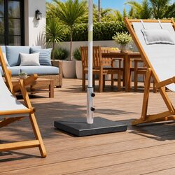 Black Granite Umbrella Base: Compact and Durable