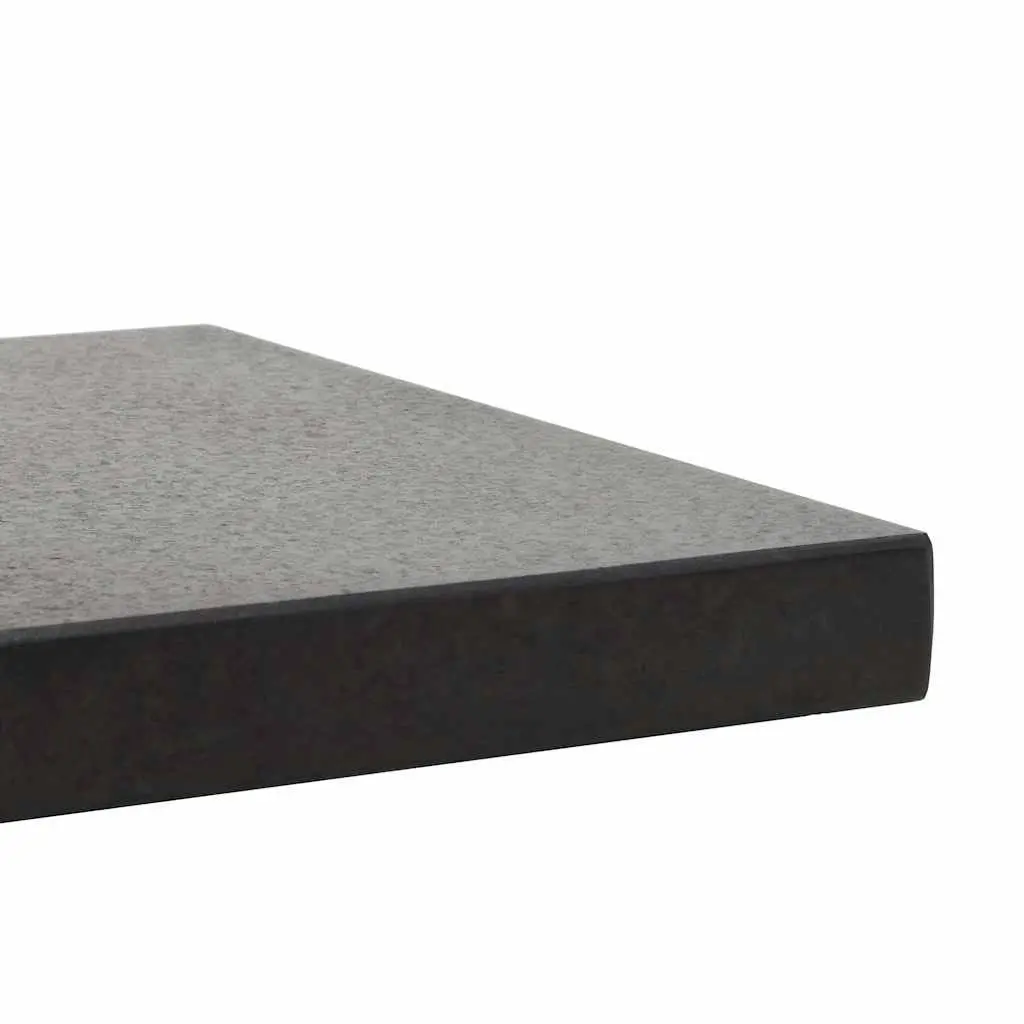 Parasol Base Black Square Granite Outdoor Umbrella Stand Stainless Steel Tube