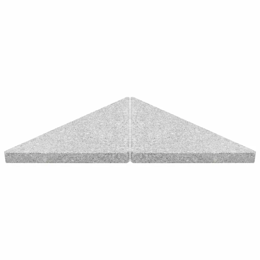 Triangular Grey Granite Base Outdoor Umbrella Weight Plate Stabilizer 2 Piece