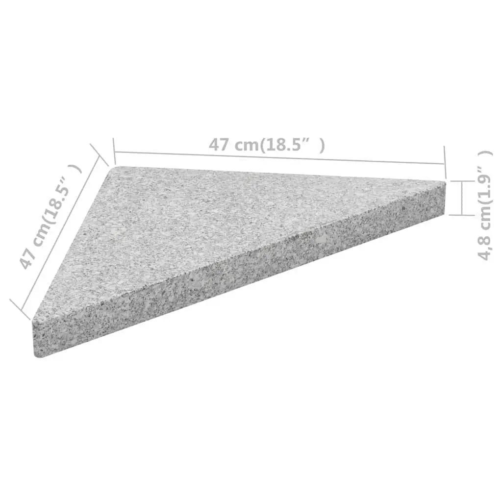 Triangular Grey Granite Base Outdoor Umbrella Weight Plate Stabilizer 2 Piece