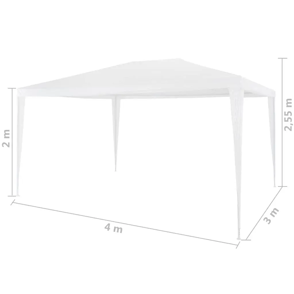 Party Tent White 3x4m UV and Water Resistant Outdoor Gazebo Canopy Garden Shelter