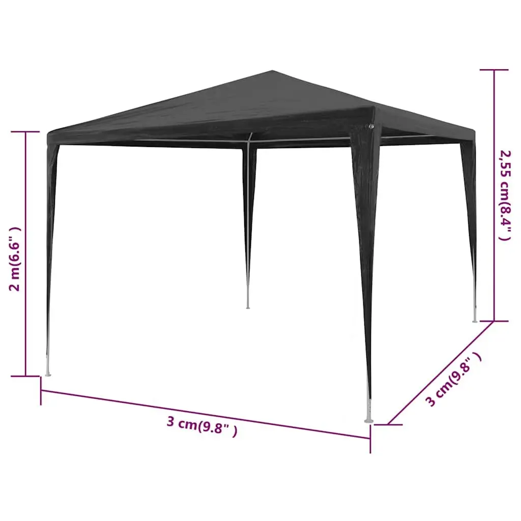 Party Tent Anthracite 3x3m UV Water Resistant Outdoor Canopy Gazebo