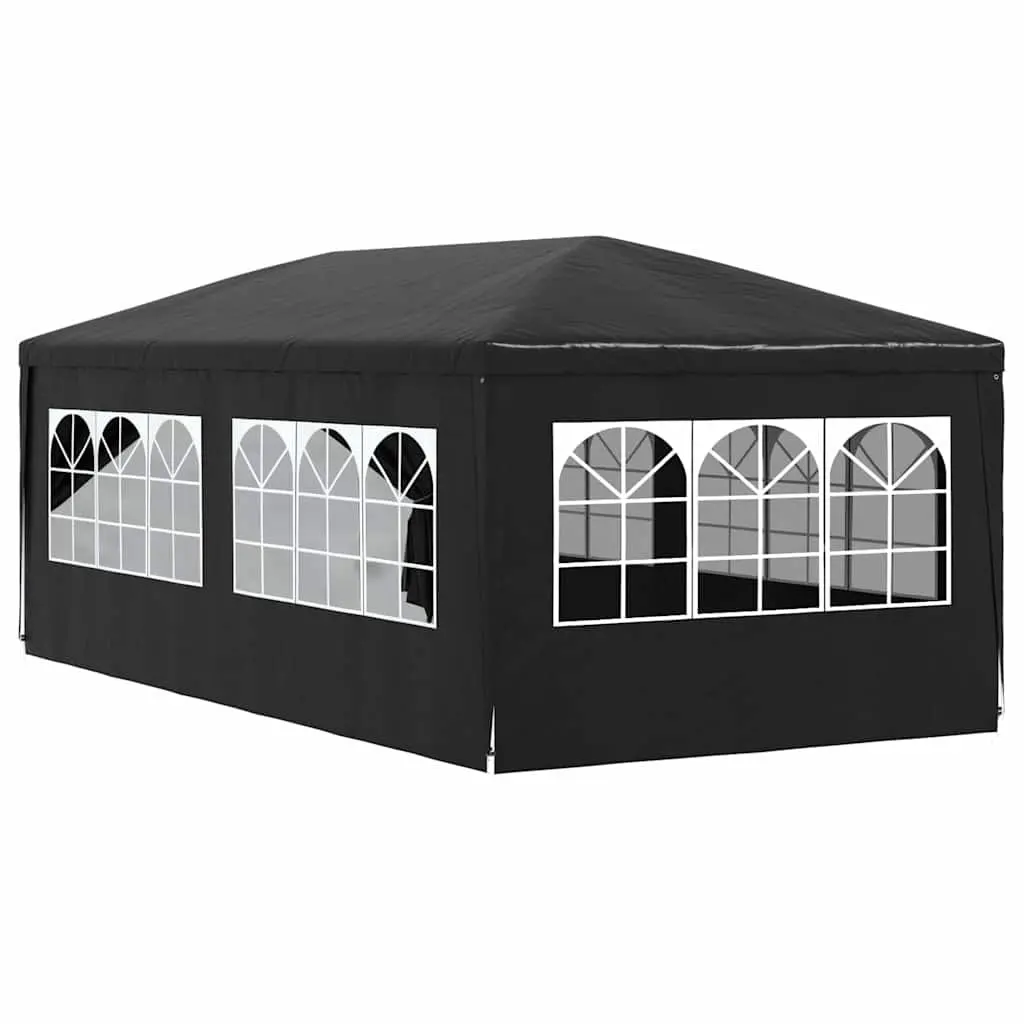 Party Tent Anthracite 3x6 m Outdoor Canopy Gazebo with Side Panels and Zip Door