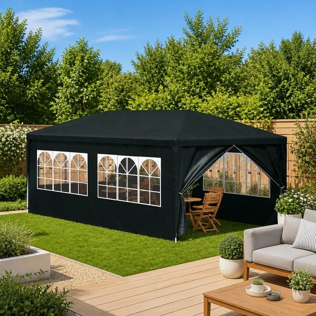 Party Tent Green 3x6m Outdoor Gazebo Marquee Garden Canopy Shelter with Side Panels