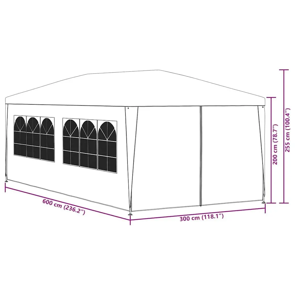 Party Tent Green 3x6m Outdoor Gazebo Marquee Garden Canopy Shelter with Side Panels