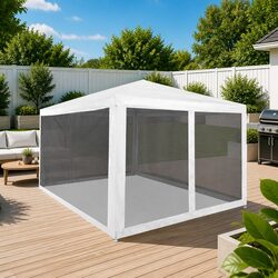 Compact 4x3m Party Tent with Mesh Walls for Easy Setup