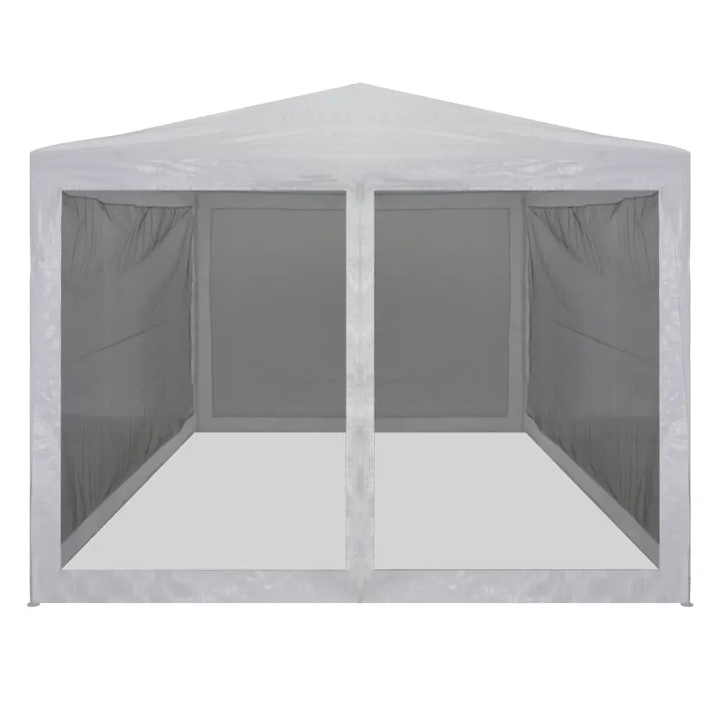 Party Tent White 4x3m Outdoor Gazebo with Mesh Sidewalls for Insect Protection