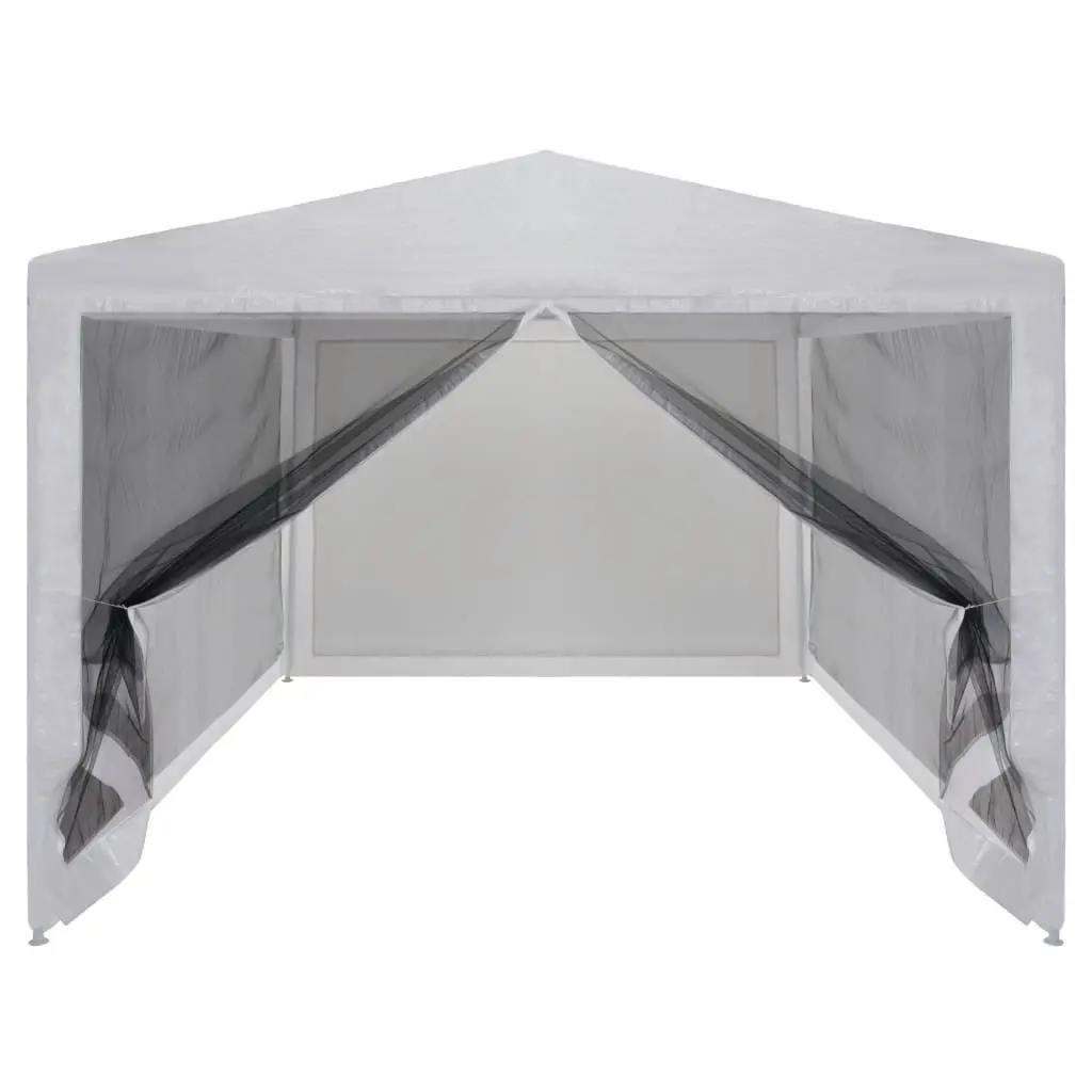 Party Tent White 4x3m Outdoor Gazebo with Mesh Sidewalls for Insect Protection