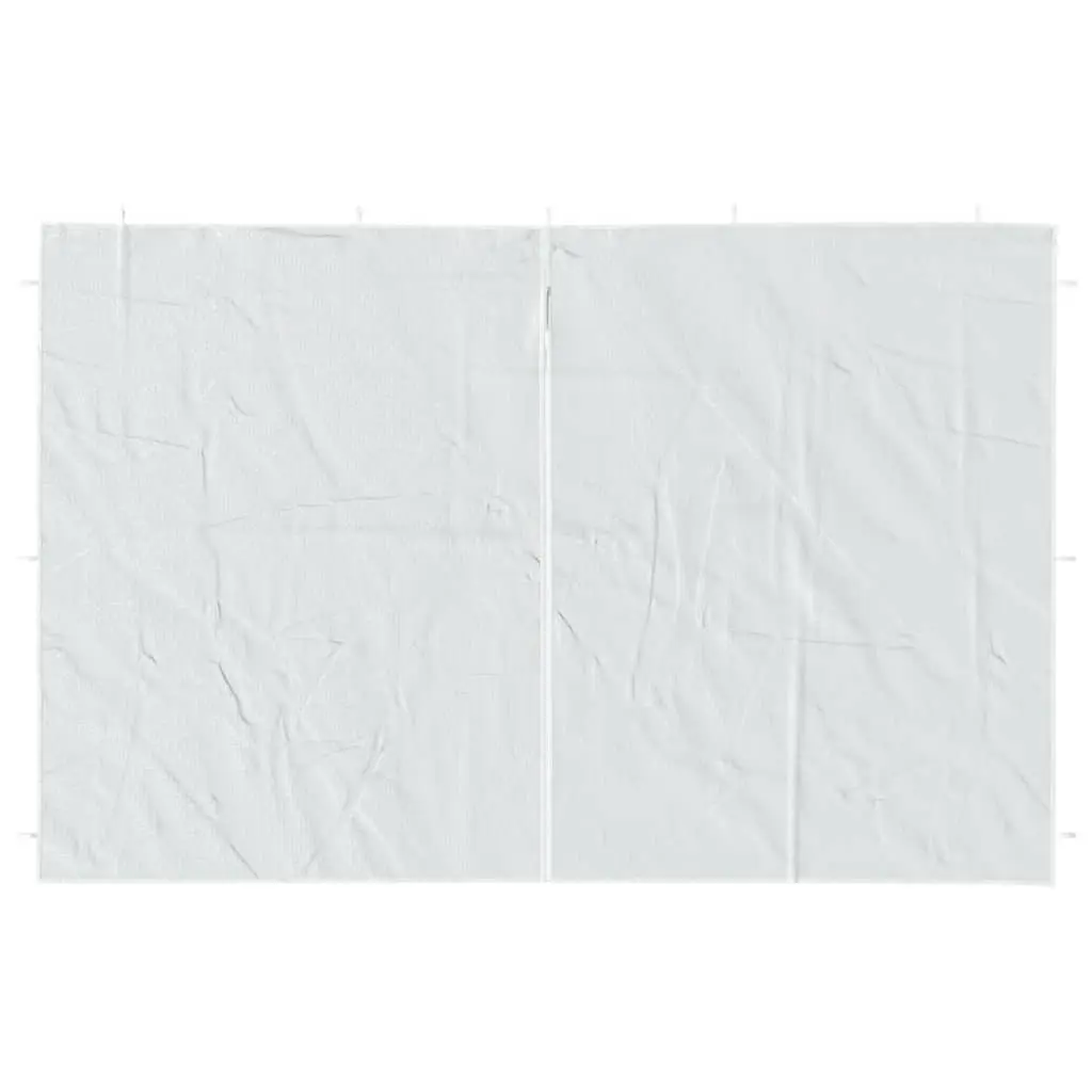 Party Tent Sidewall White 2 Pieces with Zipper PE Outdoor Marquee Panels