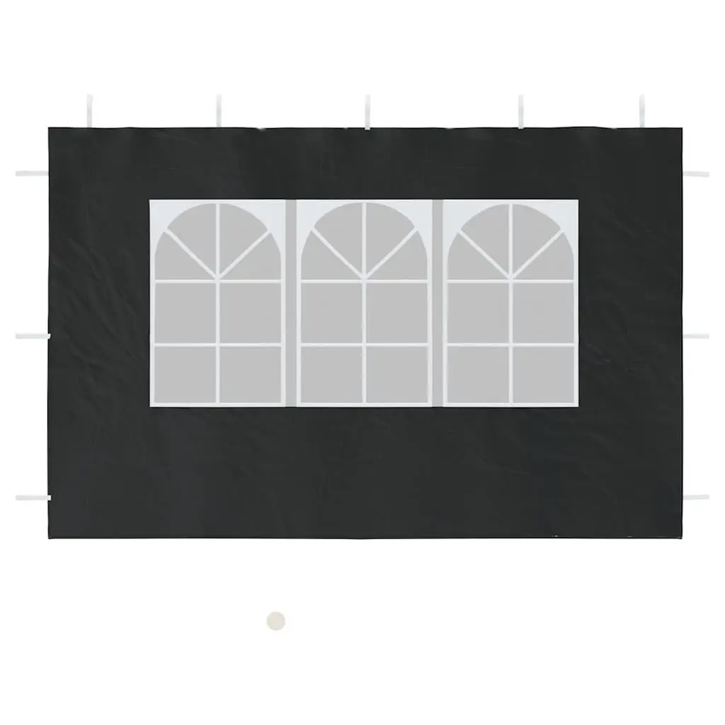 Marquee Tent Sidewall Anthracite 300x300cm Weather-Resistant with Window 2 Piece