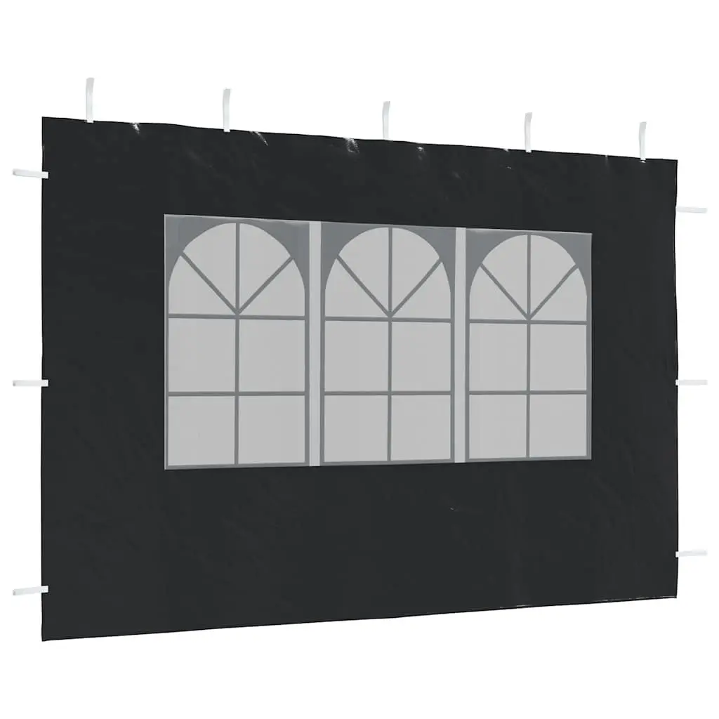 Marquee Tent Sidewall Anthracite 300x300cm Weather-Resistant with Window 2 Piece