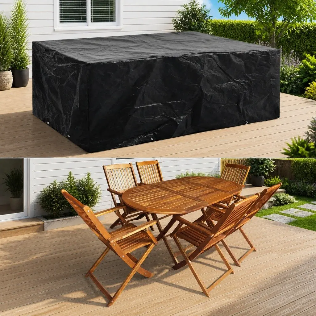 Black Garden Furniture Cover for Easy Use