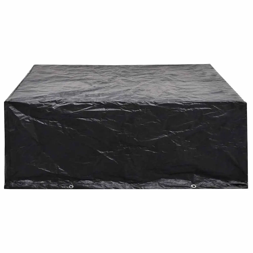 Garden Furniture Cover Black 250x210x90cm Waterproof UV-resistant Polyethylene with 8 Eyelets and Rope