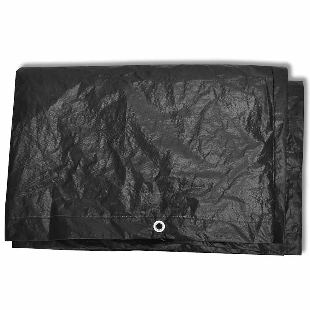 Garden Furniture Cover Black 250x210x90cm Waterproof UV-resistant Polyethylene with 8 Eyelets and Rope